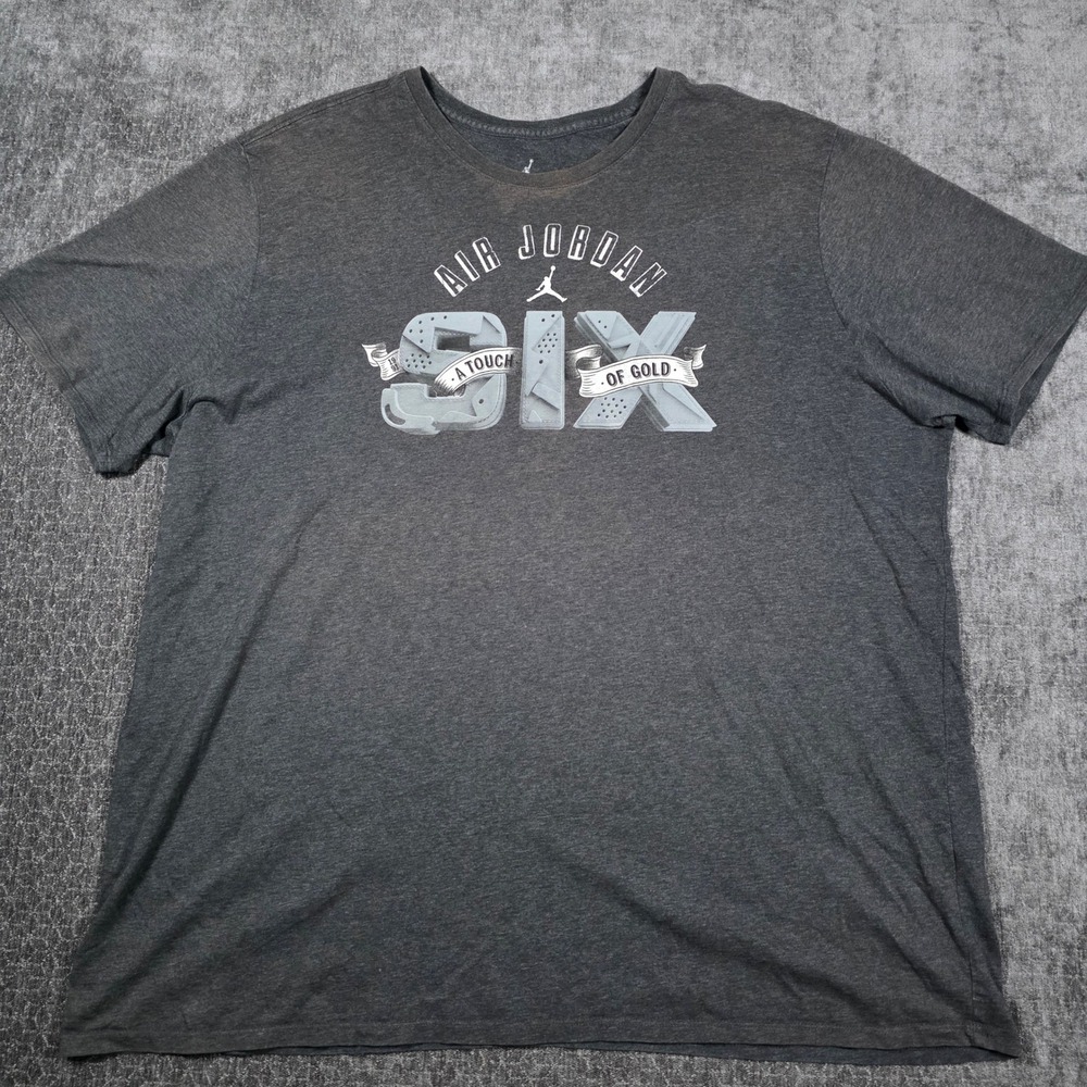 Jordan Air Jordan Six A Touch of Gold Graphic T-Shirt Mens 3XL Charcoal Grey
